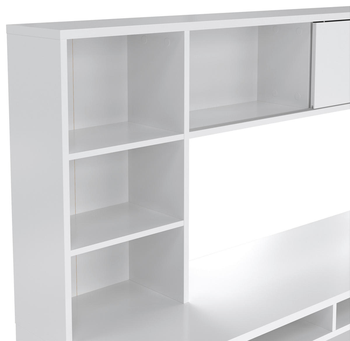 SCHREIBTISCH 149/48,2/156,2 cm Weiss Hochglanz Stauraum  - Weiss Hochglanz, Modern, Holzwerkstoff (149/48,2/156,2cm) - P & B