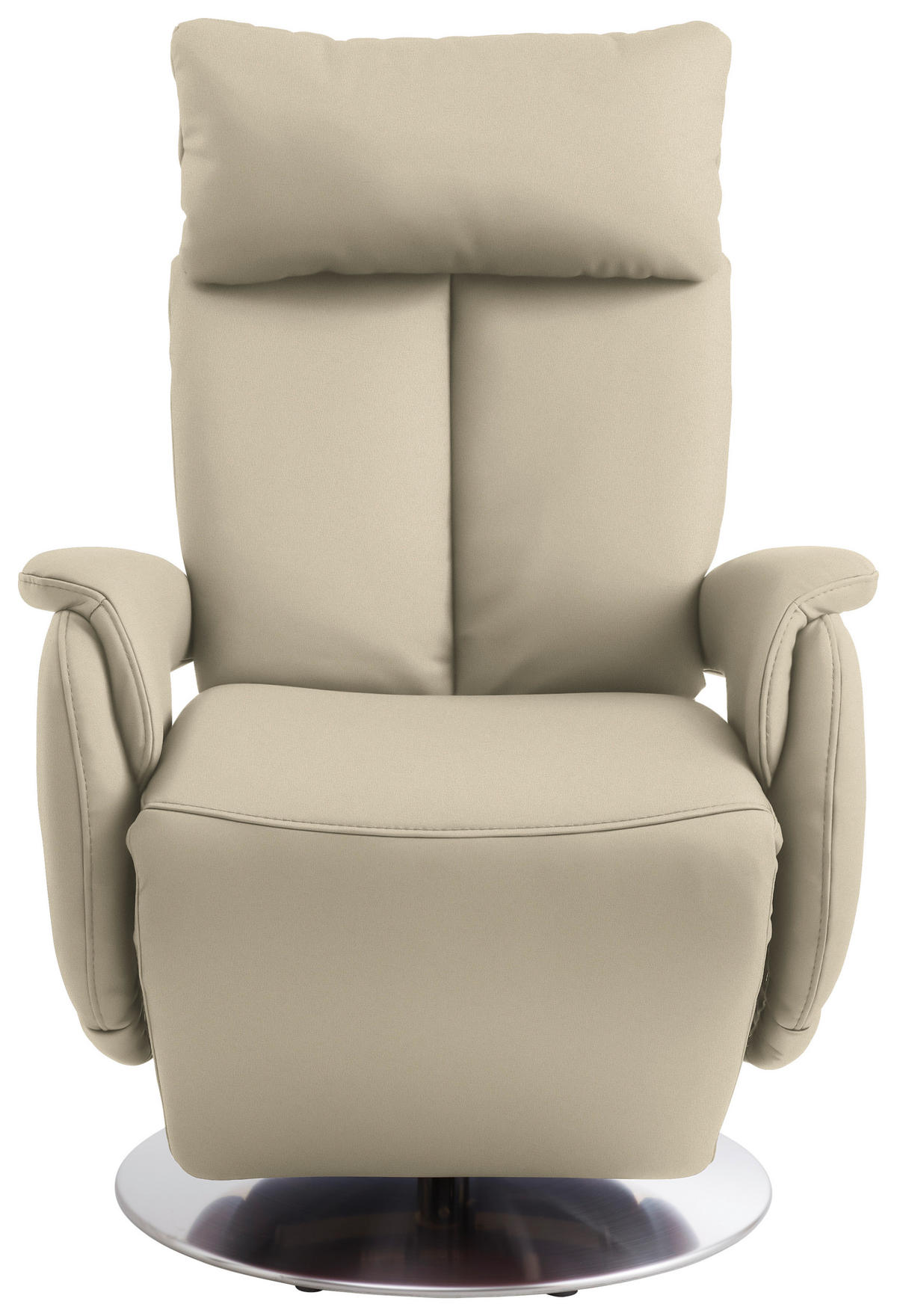 RELAXSESSEL in Leder Ecru  - Ecru/Edelstahlfarben, Konventionell, Leder/Metall (78/110/81cm) - Cantus