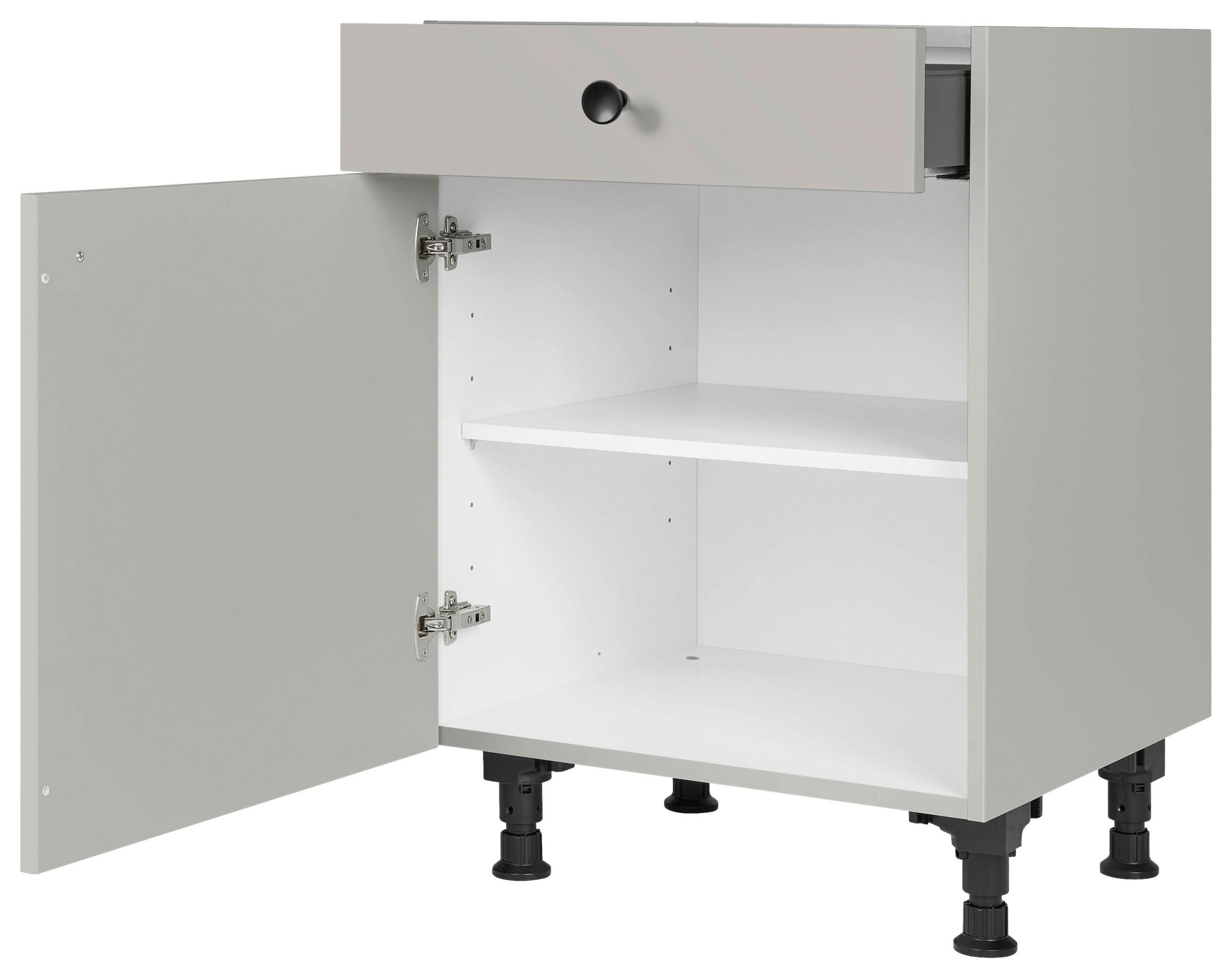 SCHUBKASTENUNTERSCHRANK 60/87/56 cm  in Grau  - Schwarz/Grau, MODERN, Holzwerkstoff/Metall (60/87/56cm) - Nobilia