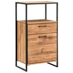 KOMMODE , 60/108/39 cm, 1 Schublade(n)  - Schwarz, Design, Holz/Metall (60/108/39cm) - Linea Natura