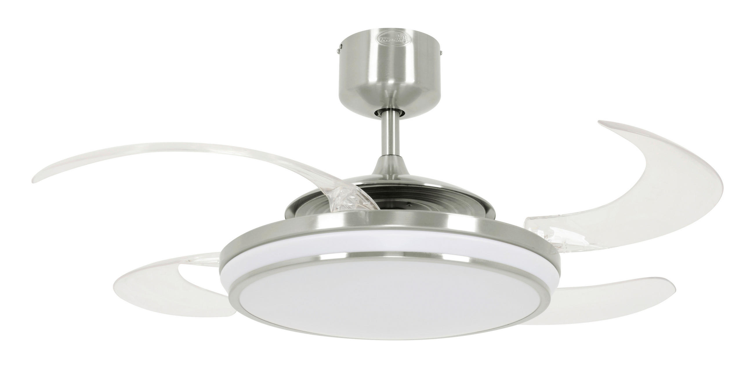 DECKENVENTILATOR 122/41 cm   - Klar/Chromfarben, Basics, Kunststoff/Metall (122/41cm) - P & B