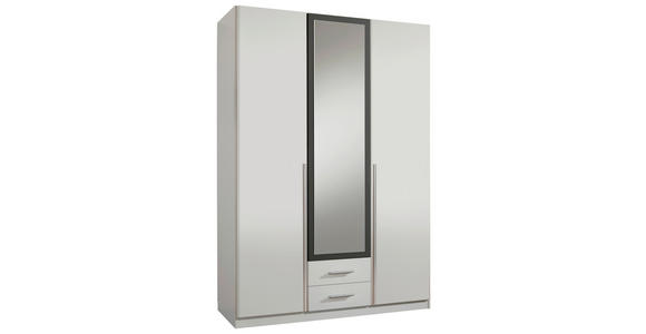 DREHTÜRENSCHRANK 135/198/58 cm 3-türig - Eichefarben/Alufarben, Design, Holzwerkstoff/Kunststoff (135/198/58cm) - Carryhome