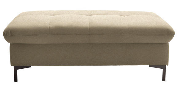 HOCKER in Textil Beige - Beige/Schwarz, Design, Textil (124/46/68cm) - Xora