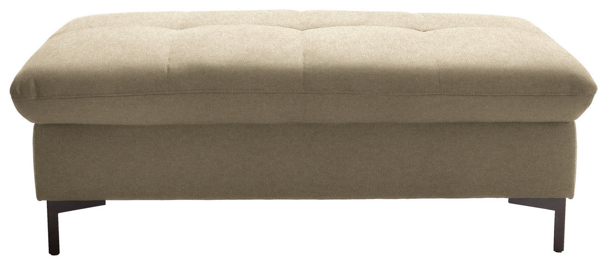 HOCKER in Textil Beige  - Beige/Schwarz, Design, Textil (124/46/68cm) - Xora