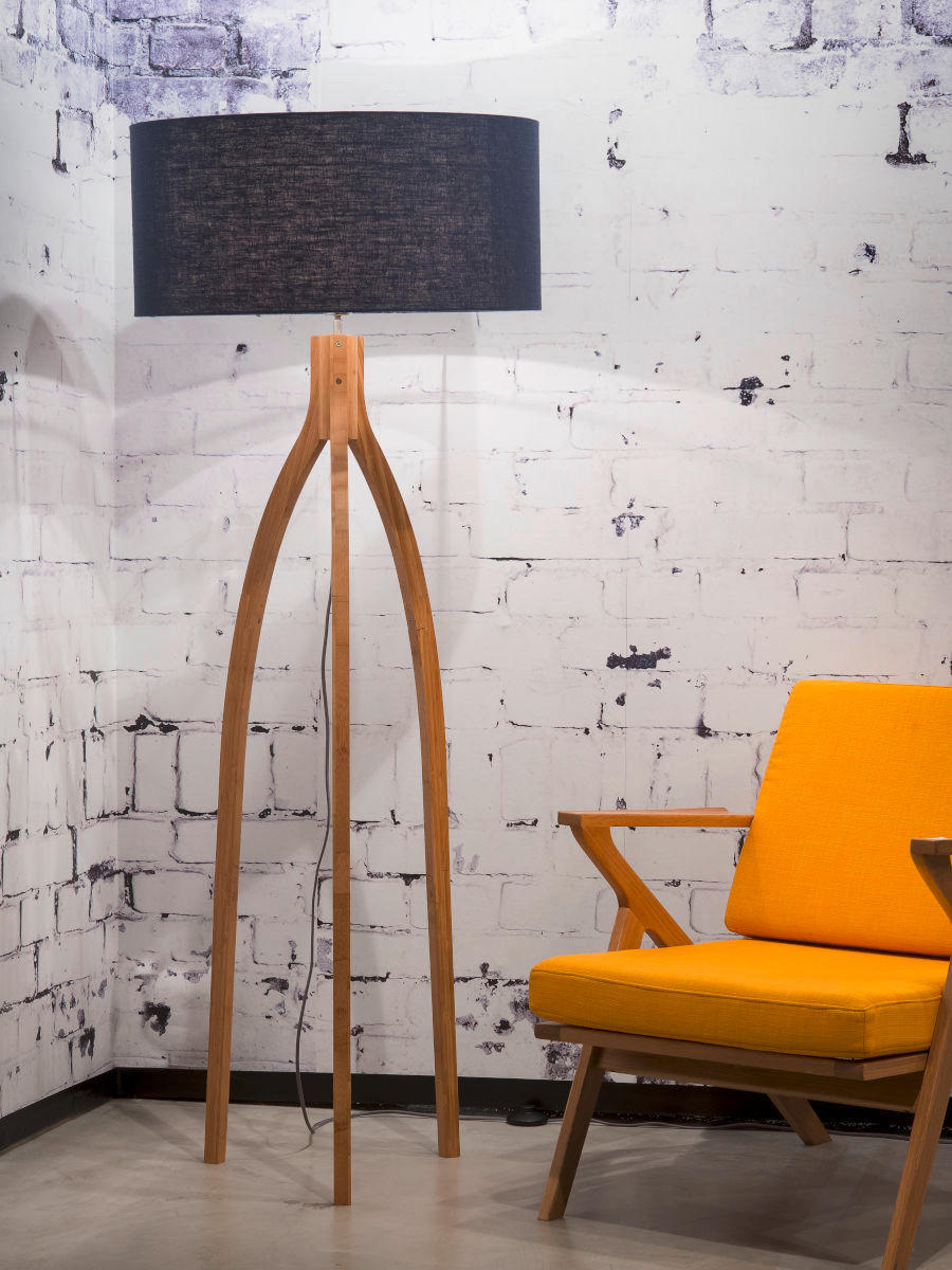 STEHLEUCHTE 60/160 cm    - Blau/Naturfarben, Trend, Holz/Textil (60/160cm) - Good & Mojo