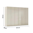 DREHTÜRENSCHRANK 301/223/60 cm,  in Champagner, 6-türig  - Champagner, Basics, Glas/Holzwerkstoff (301/223/60cm) - Novel
