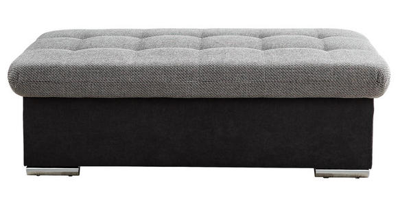 HOCKER Hellgrau, Dunkelgrau - Dunkelgrau/Silberfarben, Design, Textil/Metall (138/45/74cm) - Cantus