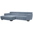 ECKSOFA in Webstoff Blau  - Blau/Schwarz, KONVENTIONELL, Textil/Metall (182/279cm) - Hom`in