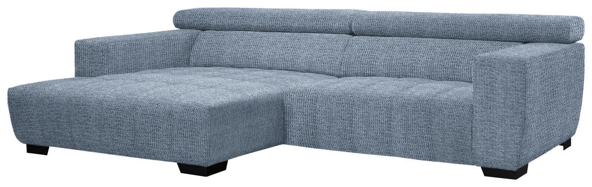 ECKSOFA in Webstoff Blau  - Blau/Schwarz, Konventionell, Textil/Metall (182/279cm) - Hom`in