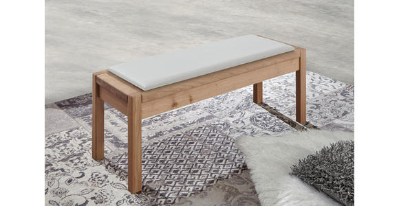 BETTBANK 120/46,3/40 cm - Eiche Bianco/Champagner, Design, Holz/Textil (120/46,3/40cm) - Venda
