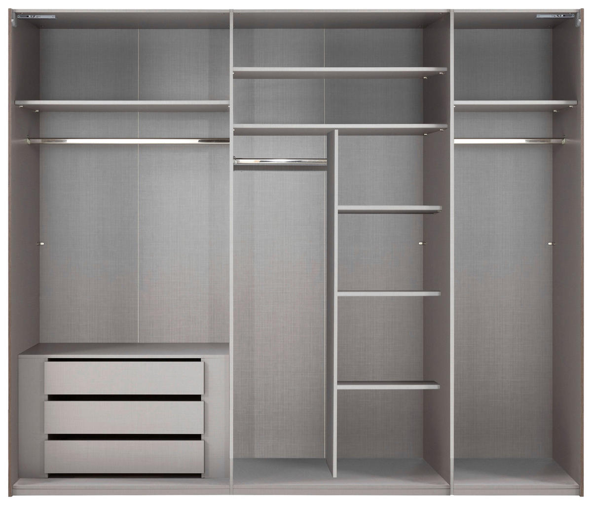 SCHWEBETÜRENSCHRANK  in Weiß  - Schwarz/Weiß, KONVENTIONELL, Glas/Holzwerkstoff (250/216/65cm) - Stylife