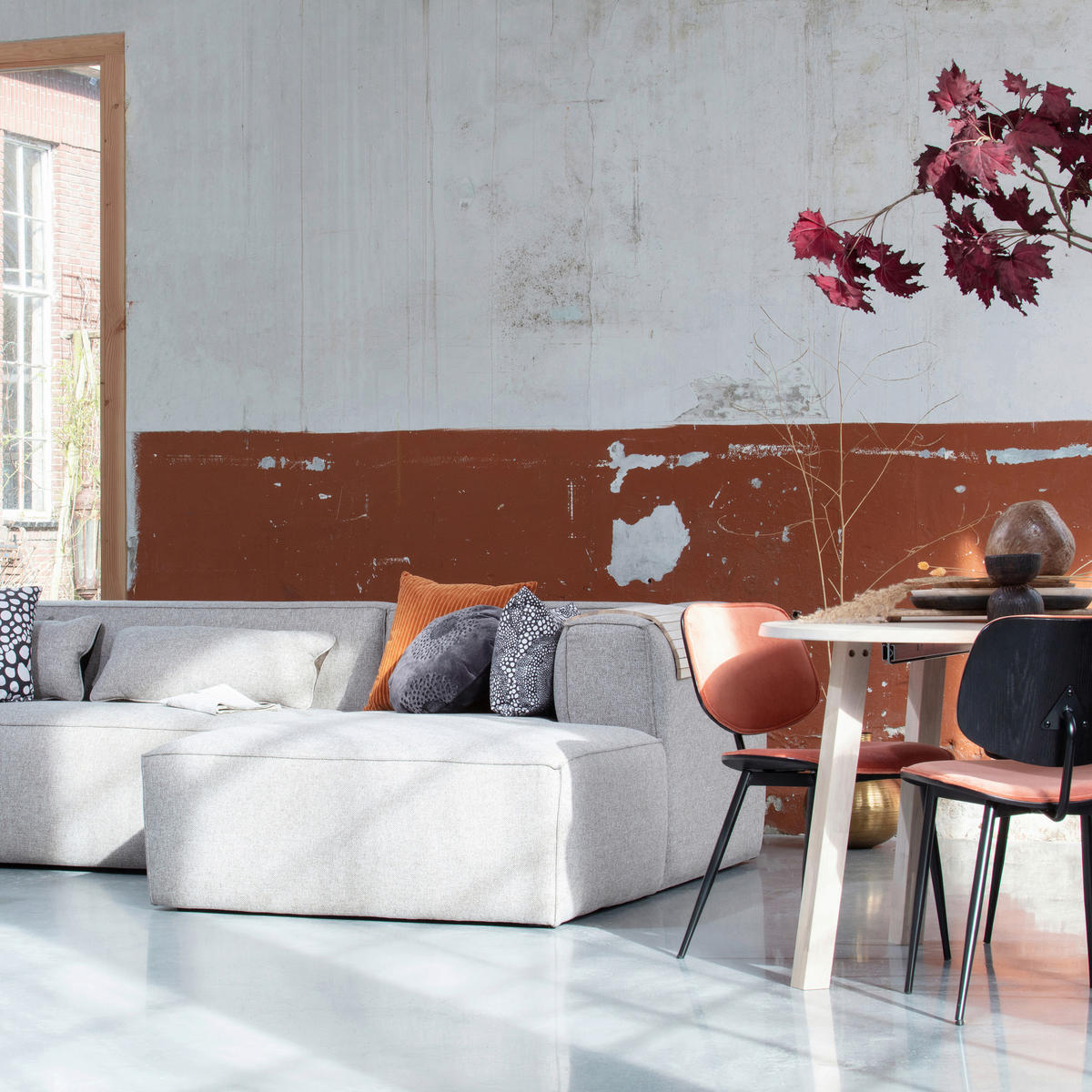 ECKSOFA Bean in Webstoff Hellgrau  305/175 cm  - Hellgrau, Design, Textil (305/175cm) - Livetastic