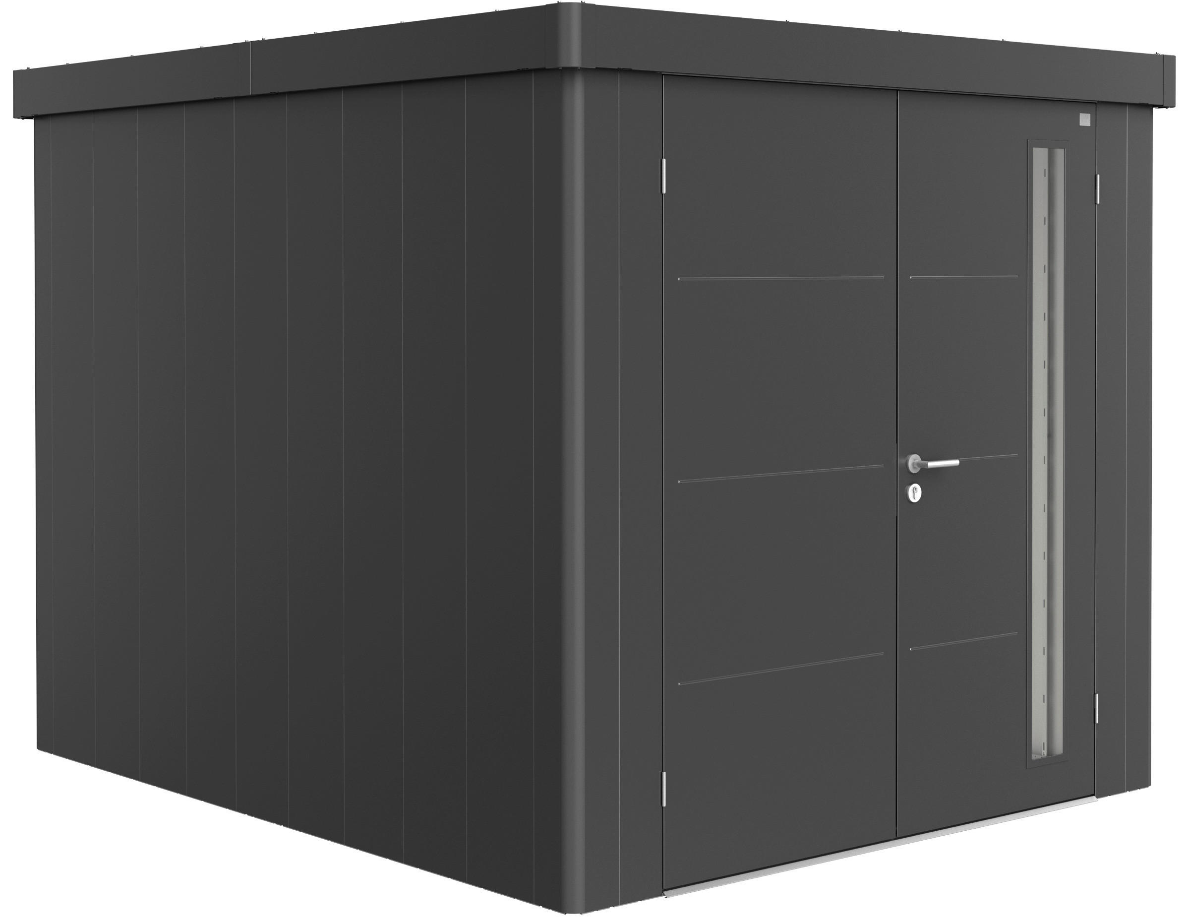 GERÄTEHAUS 236/222/292 cm - Dunkelgrau, Design, Metall (236/222/292cm) - Biohort