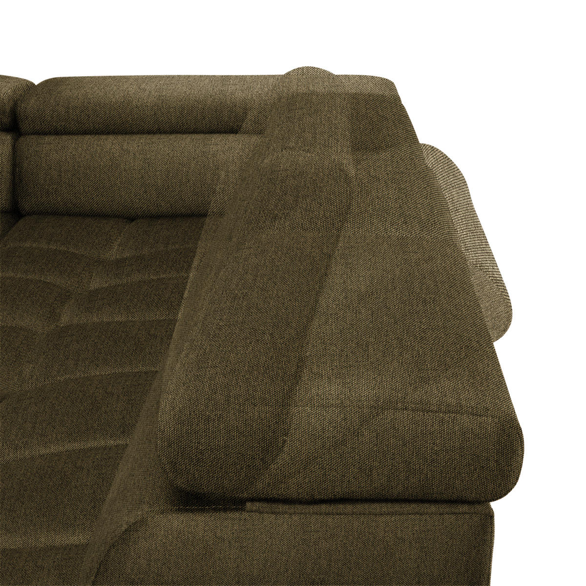 WOHNLANDSCHAFT in Webstoff Olivgrün  - Schwarz/Olivgrün, Design, Textil/Metall (177/385/216cm) - Welnova
