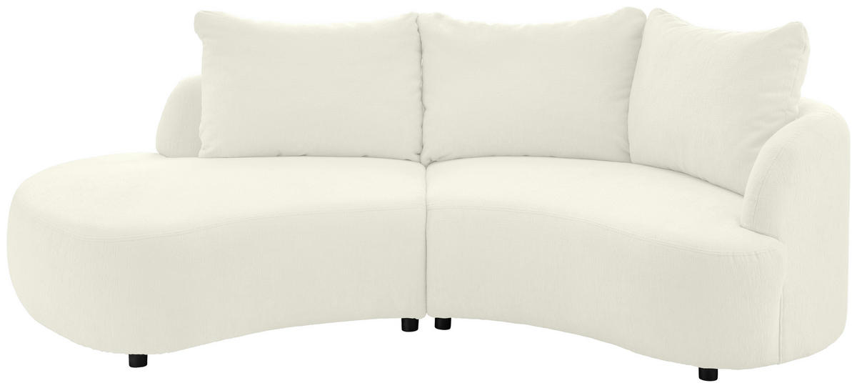 ECKSOFA in Mikrofaser Weiss  - Weiss/Schwarz, Modern, Kunststoff/Textil (250/139cm) - Livetastic