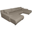 WOHNLANDSCHAFT  in Cord Taupe  - Taupe/Schwarz, KONVENTIONELL, Textil/Metall (191/351/191cm) - Carryhome