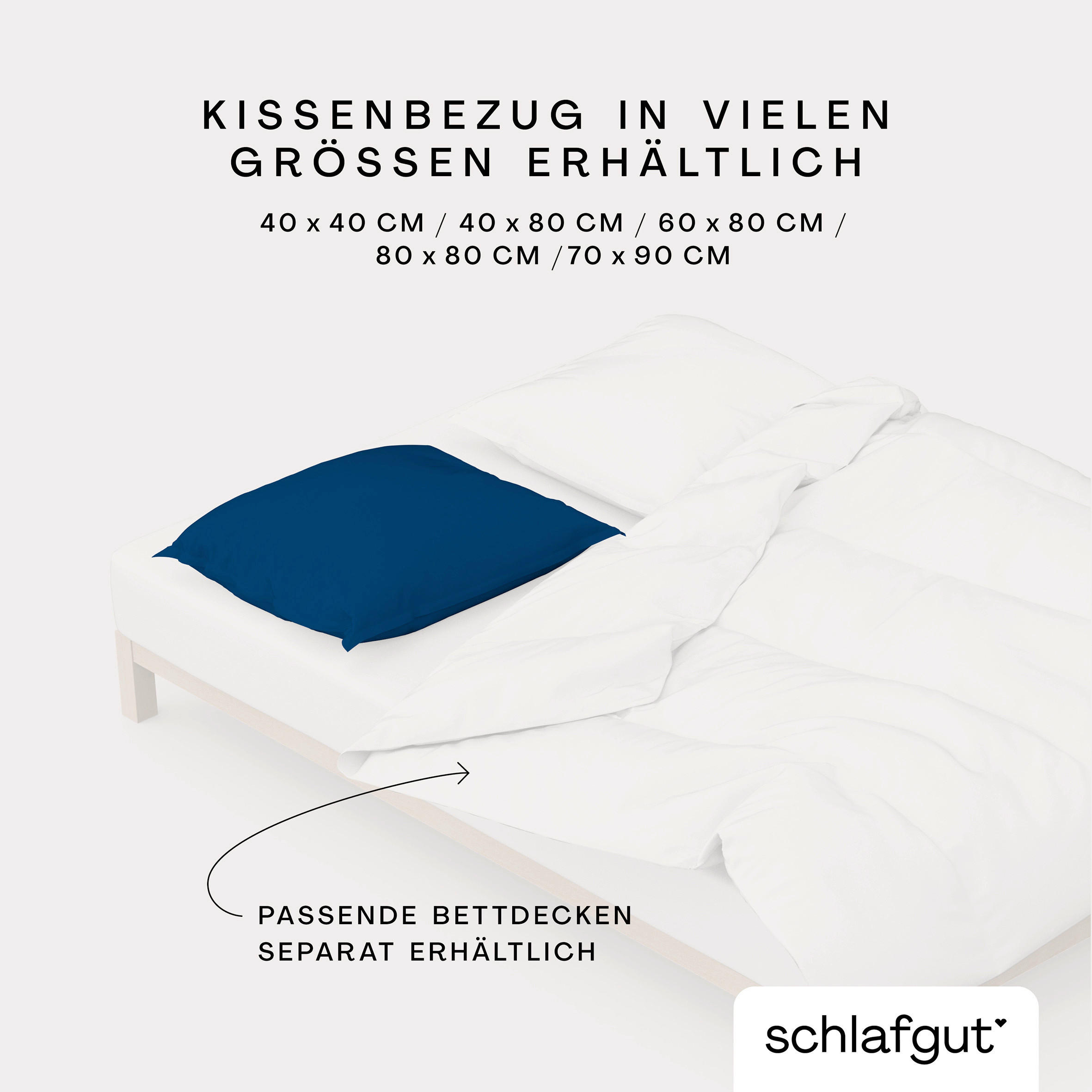 KOPFPOLSTERBEZUG WOVEN SATIN 40/80 cm  - Dunkelblau, Basics, Textil (40/80cm) - Schlafgut