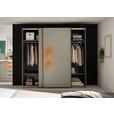 SCHWEBETÜRENSCHRANK  in Salbeigrün, Eiche Artisan  - Salbeigrün/Schwarz, KONVENTIONELL, Holzwerkstoff/Metall (240/225,5/63,7cm) - Xora