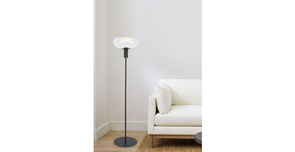 STEHLEUCHTE 37/155 cm - Schwarz, Design, Glas/Metall (37/155cm) - Dieter Knoll