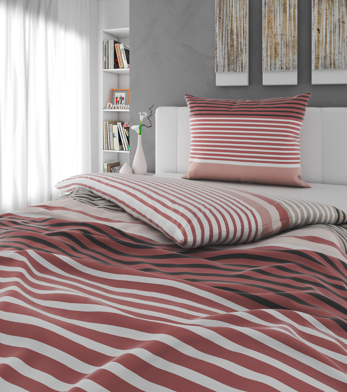 BETTWÄSCHE Mavie Satin 140/200 cm  - Rot, KONVENTIONELL, Textil (140/200cm) - Esposa