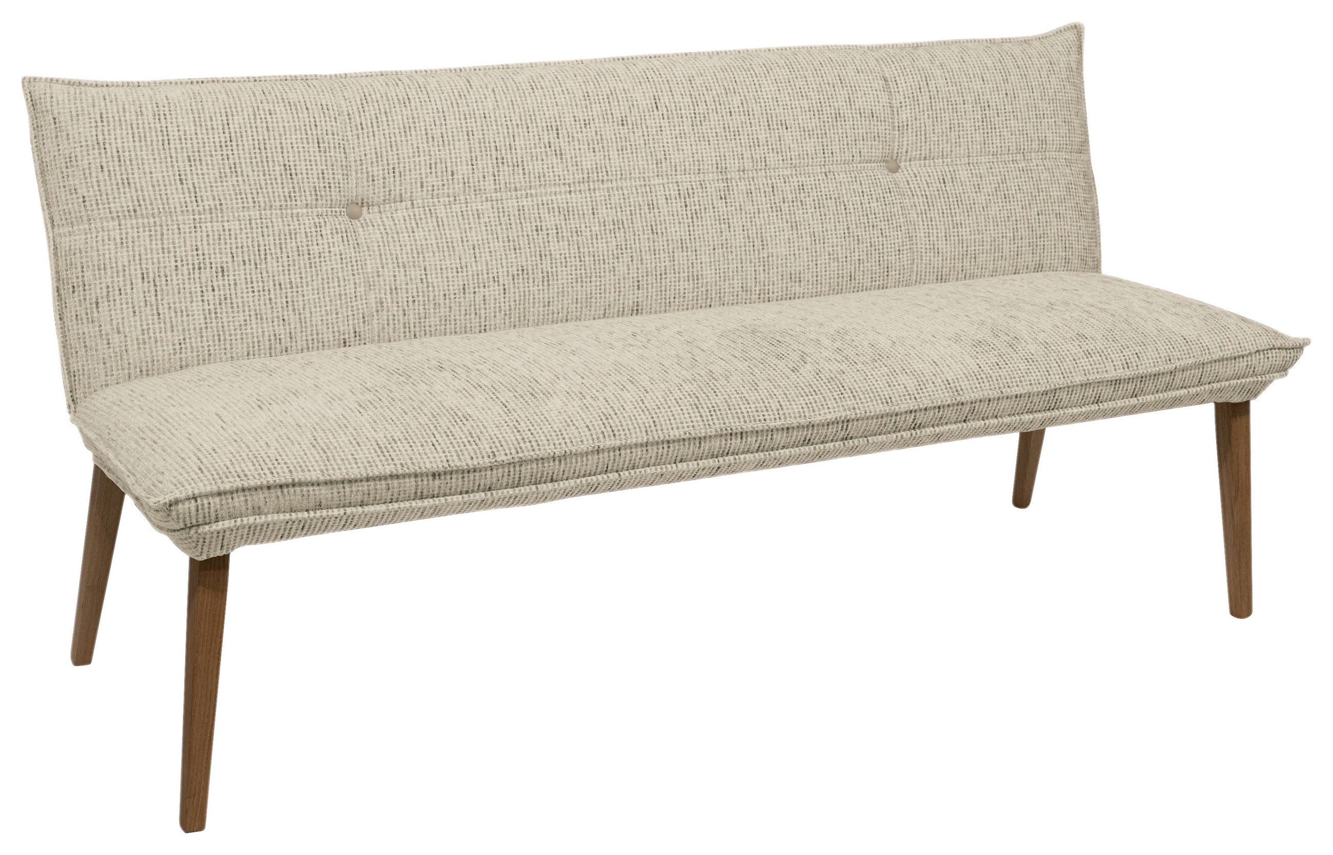 SITZBANK 179/86/65 cm Chenille Eichefarben, Beige Eiche massiv Holz  - Eichefarben/Eschefarben, KONVENTIONELL, Holz/Textil (179/86/65cm) - Valdera