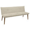SITZBANK 179/86/65 cm Chenille Eichefarben, Beige Eiche massiv Holz  - Eichefarben/Eschefarben, KONVENTIONELL, Holz/Textil (179/86/65cm) - Valdera