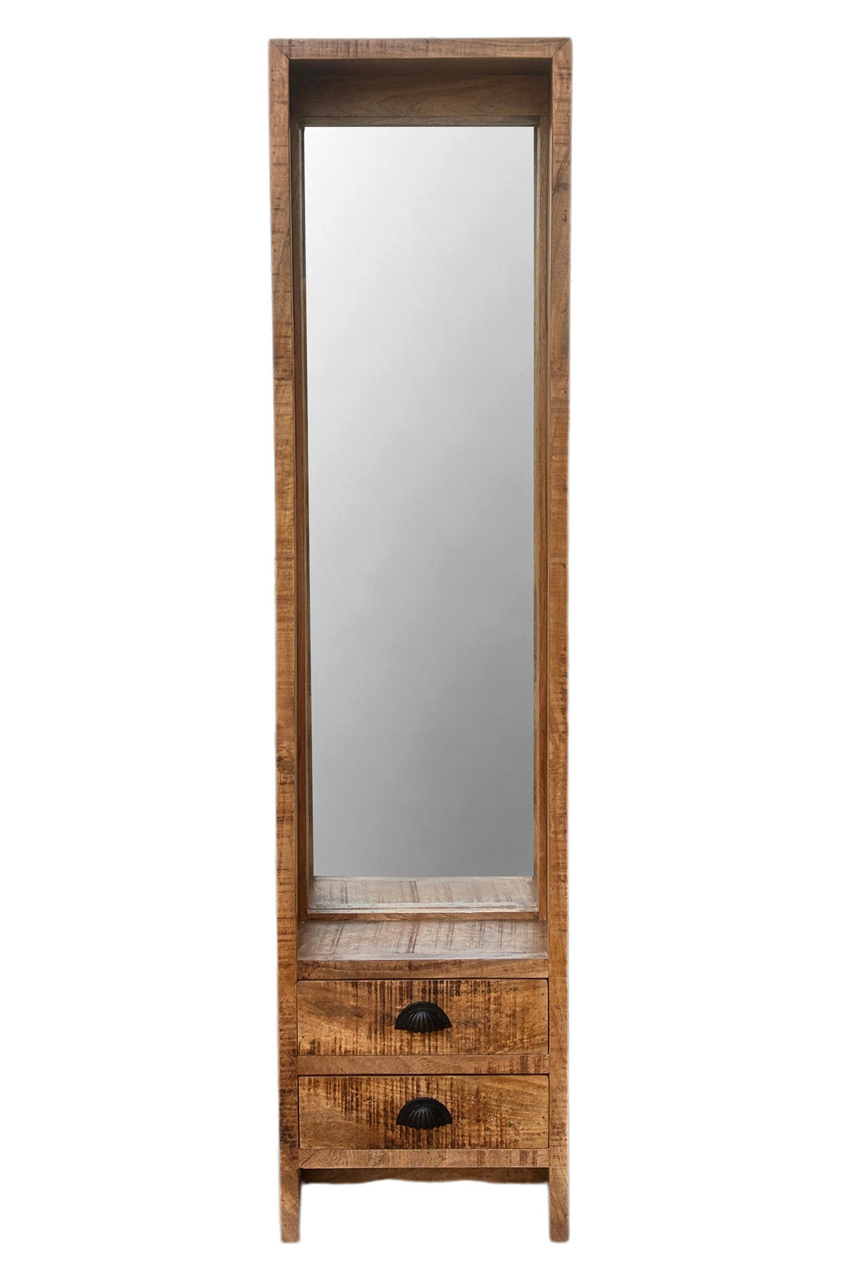 SPIEGELSCHRANK 52/192/27 cm  - Schwarz/Naturfarben, KONVENTIONELL, Holz/Metall (52/192/27cm) - MID.YOU