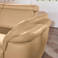 ECKSOFA in Echtleder Honig  - Alufarben/Honig, Design, Leder/Metall (242/271cm) - Cantus