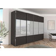 SCHWEBETÜRENSCHRANK  in Graphitfarben, Seidengrau  - Chromfarben/Seidengrau, KONVENTIONELL, Glas/Holzwerkstoff (316/223/68cm) - Novel