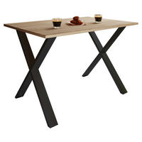 ESSTISCH rechteckig Schwarz, Sonoma Eiche  - Schwarz/Sonoma Eiche, Basics, Holzwerkstoff/Metall (80cm) - MID.YOU