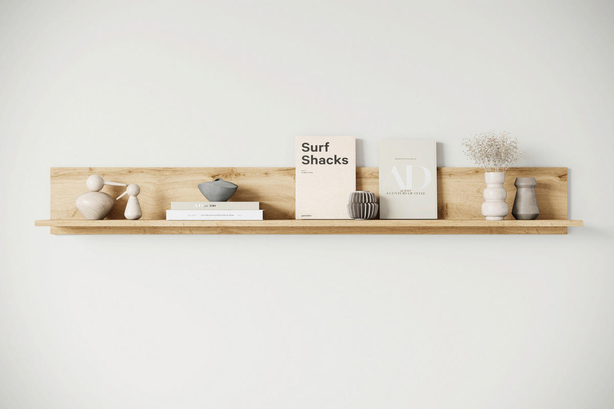 WANDBOARD in 138,5/18/12 cm Eiche Wotan  - Eiche Wotan, Design, Holzwerkstoff (138,5/18/12cm) - Livetastic