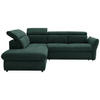 ECKSOFA in Velours Dunkelgrün  224/254 cm  - Dunkelgrün/Schwarz, Design, Kunststoff/Textil (224/254cm) - Stylife