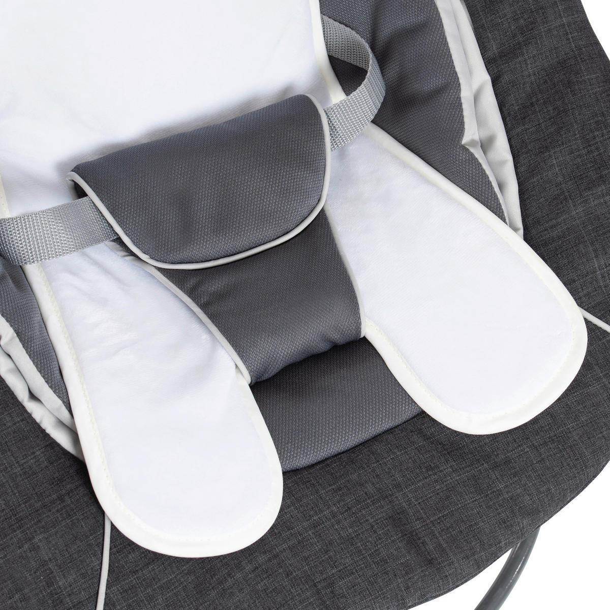 HOCHSTUHLLIEGE ALPHA BOUNCER DELUXE  - Weiß/Grau, Trend, Textil (66/49/45cm) - Hauck