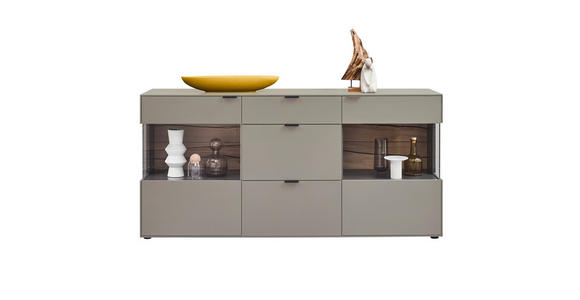 SIDEBOARD Hellgrau 181,9/87,9/45,2 cm - Hellgrau/Graphitfarben, Design, Glas/Holzwerkstoff (181,9/87,9/45,2cm) - Dieter Knoll