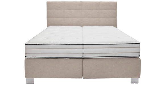 BOXSPRINGBETT 180/200 cm in Beige - Beige/Alufarben, KONVENTIONELL, Holzwerkstoff/Textil (180/200cm) - Dieter Knoll