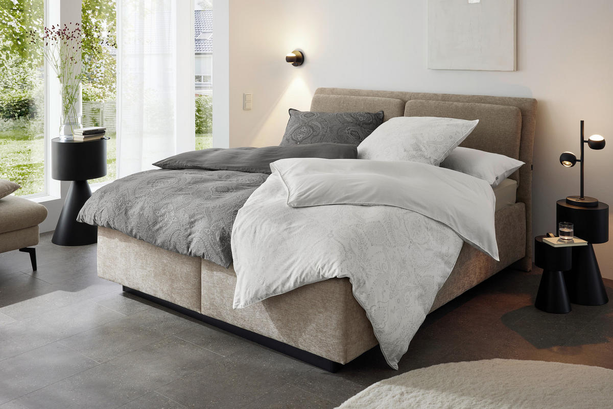 BETTWÄSCHE 2-teilig PEARL Satin 135/200 cm  - Anthrazit, Basics, Textil (135/200cm) - Musterring