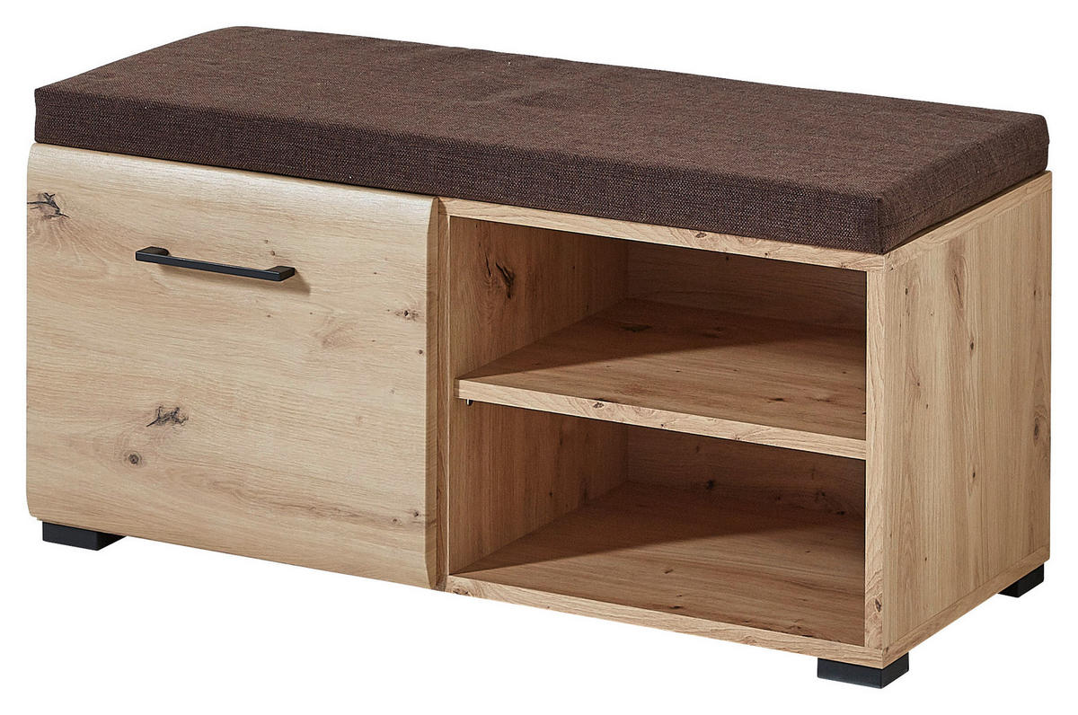 GARDEROBE 6-teilig  in 282/201/40 cm  - Eiche Artisan/Grau, Design, Glas/Holzwerkstoff (282/201/40cm) - Voleo