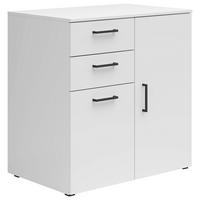 COMODĂ 80/83/52 cm  - alb/antracit, Modern, plastic/material pe bază de lemn (80/83/52cm) - Carryhome