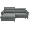 ECKSOFA inkl. Funktionen Grau Samt  - Schwarz/Grau, Design, Holz/Textil (185/232cm) - Stylife