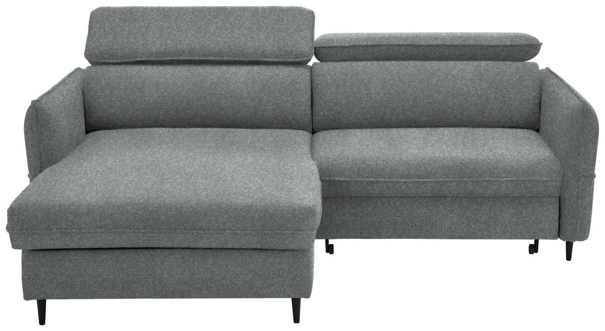 ECKSOFA inkl. Funktionen Grau Samt  - Schwarz/Grau, Design, Holz/Textil (185/232cm) - Stylife