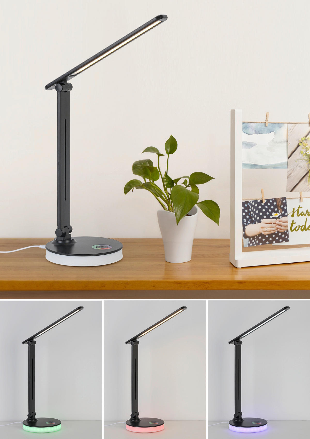 LED LAMPA ZA RADNI STO  - providno/crna, Osnovno, plastika (28,5/35/15cm) - Novel