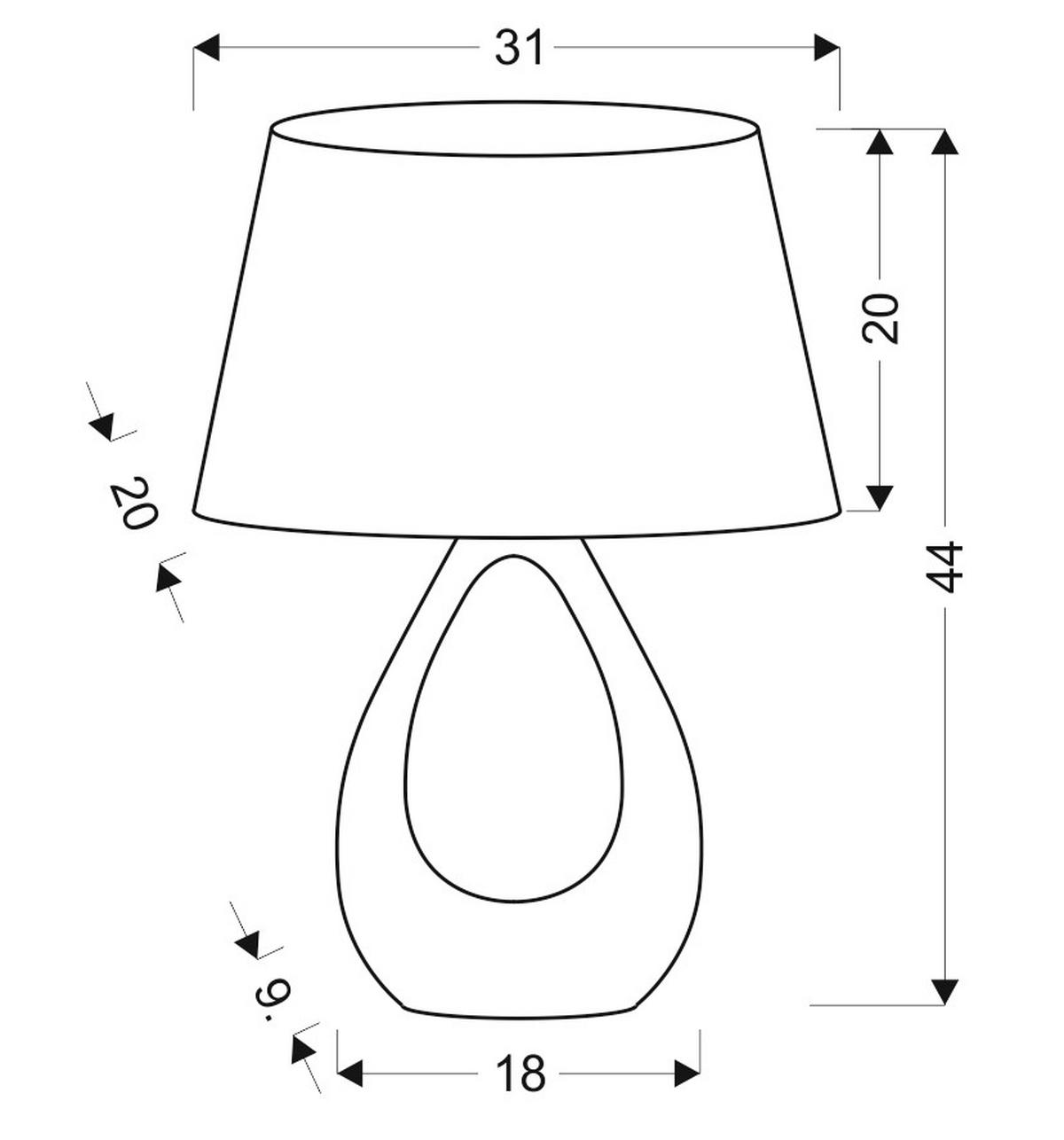 BORDSLAMPA 20/31/44 cm   - beige, Design, textil/keramik (20/31/44cm)