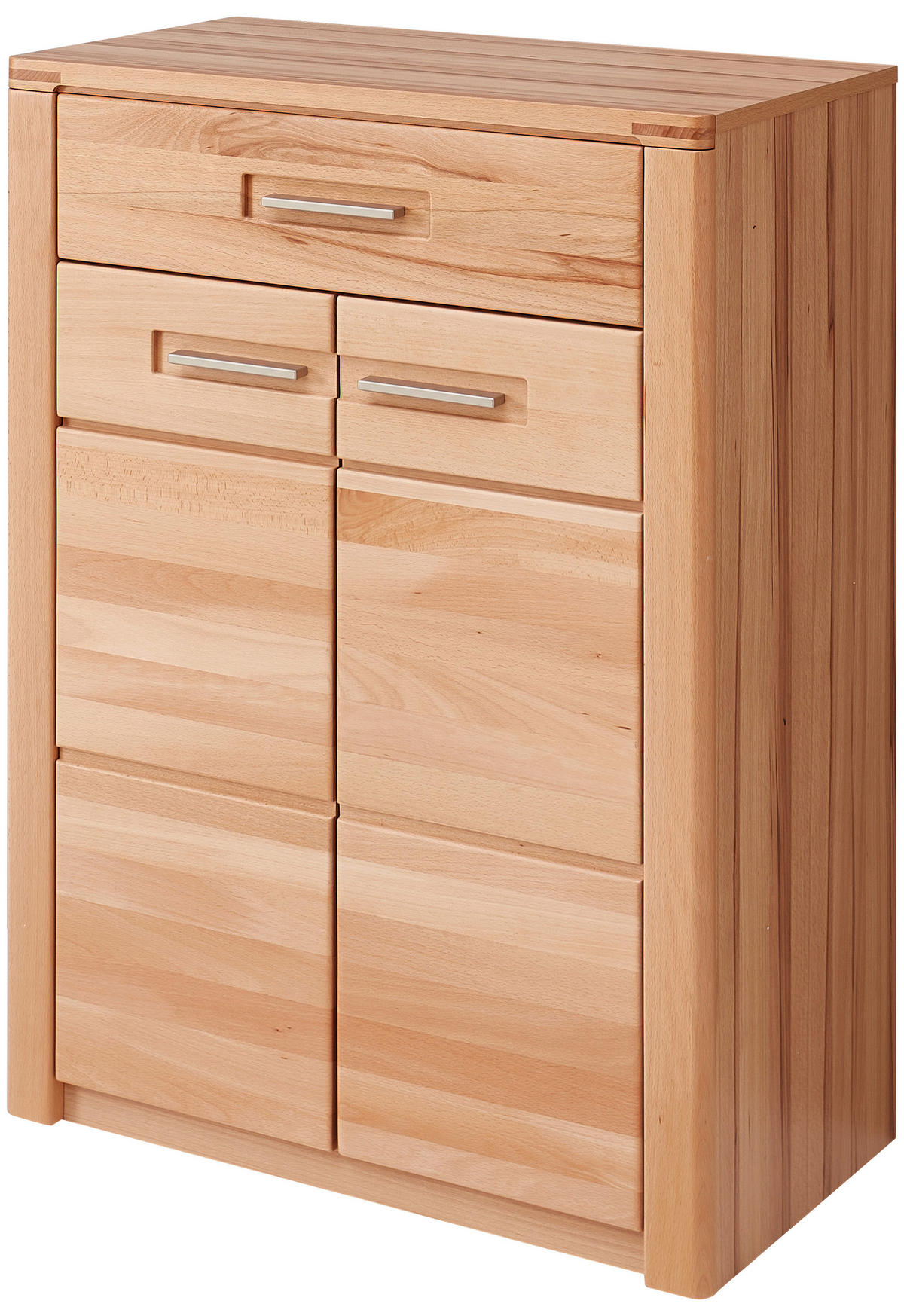 SCHUHSCHRANK 74/100/40 cm  - Edelstahlfarben/Buchefarben, Natur, Holz/Holzwerkstoff (74/100/40cm) - Linea Natura