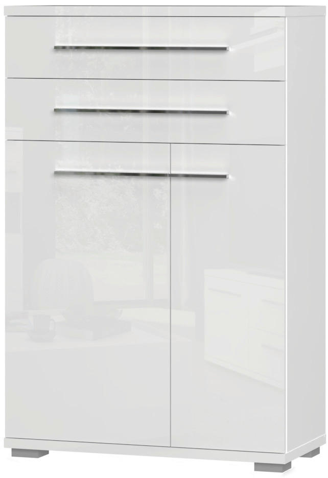 OMARA ZA ČEVLJE bela, bela, visoki sijaj - bela/visoki sijaj, Moderno, umetna masa/leseni material (76/117/35cm) - Voleo