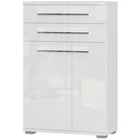 OMARA ZA ČEVLJE bela, bela, visoki sijaj - bela/visoki sijaj, Moderno, umetna masa/leseni material (76/117/35cm) - Voleo