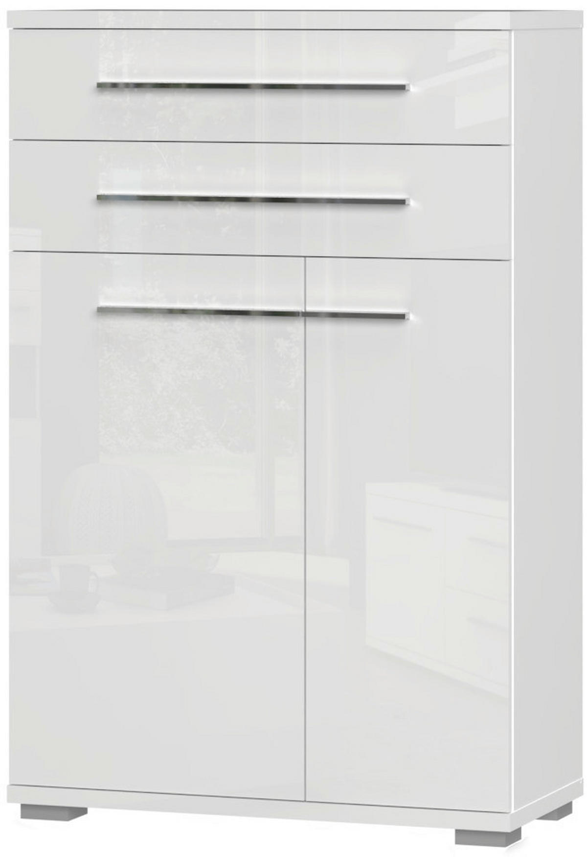 OMARA ZA ČEVLJE bela, bela, visoki sijaj - bela/visoki sijaj, Moderno, umetna masa/leseni material (76/117/35cm) - Voleo