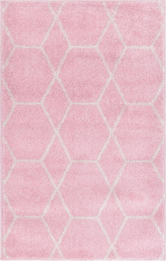 TEPPICH "CROSSES FRIEZE"  60/90 cm  Rosa, Weiß   - Rosa/Weiß, KONVENTIONELL, Textil (60/90cm) - MID.YOU