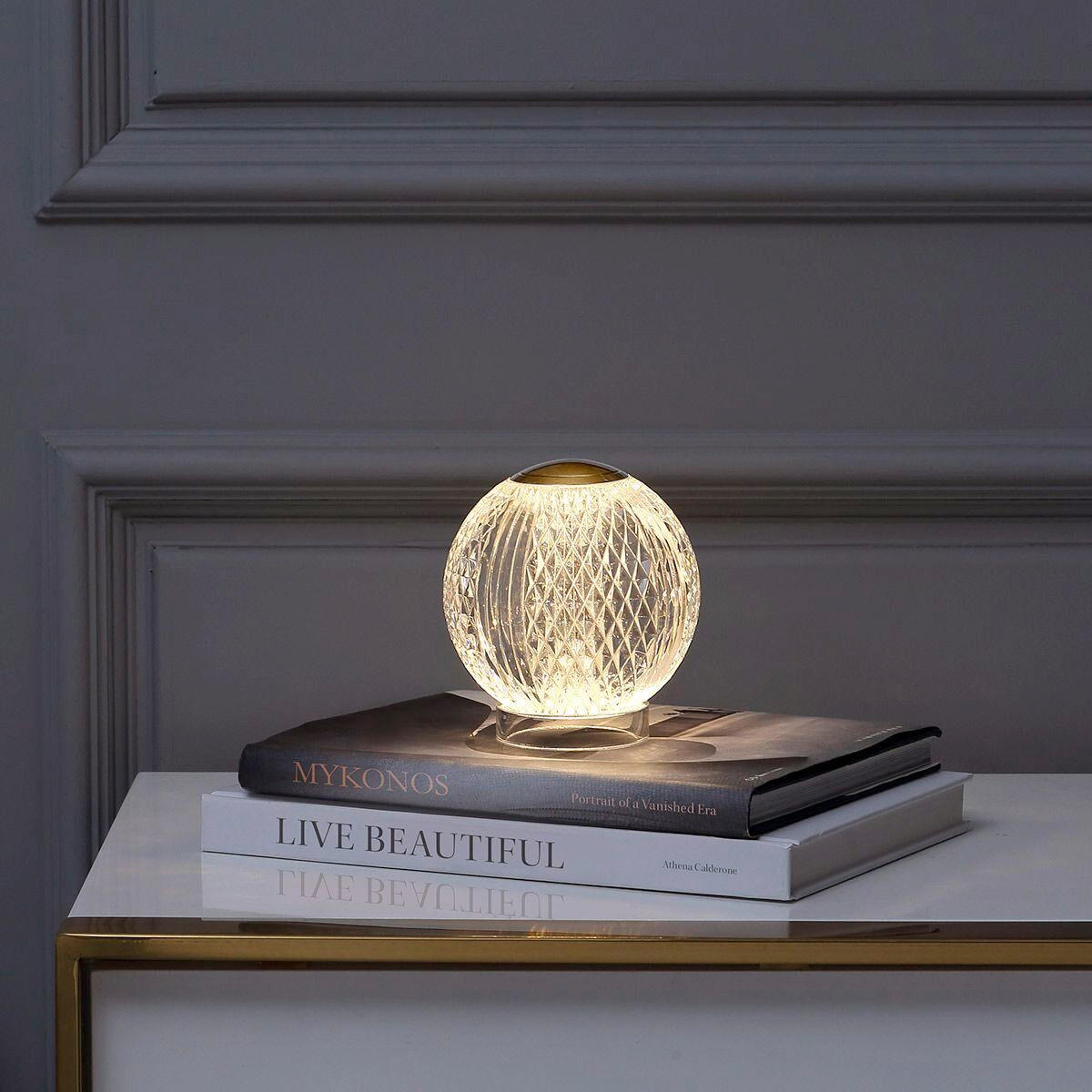 LED-TISCHLEUCHTE Alora 11,1/10,8 cm   - Messingfarben, KONVENTIONELL, Kunststoff/Metall (11,1/10,8cm) - Elstead Lighting