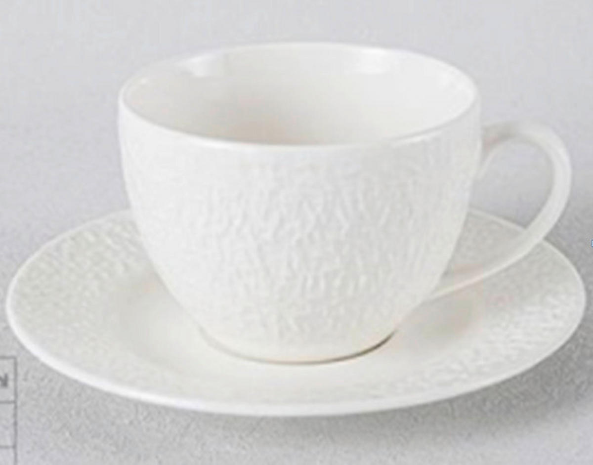 ŠÁLEK A PODŠÁLEK NA ČAJ  - bílá, Design, keramika (1.7/15.5/15.5cm) - Novel