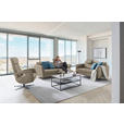 3-SITZER-SOFA in Leder Greige  - Greige/Schwarz, Design, Leder/Metall (190/84/99cm) - Dieter Knoll